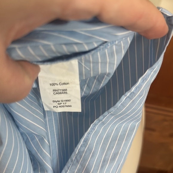 Madewell Striped Popover Top Classic Tie Sleeve Blue G1892 Size XXS - Picture 11 of 14